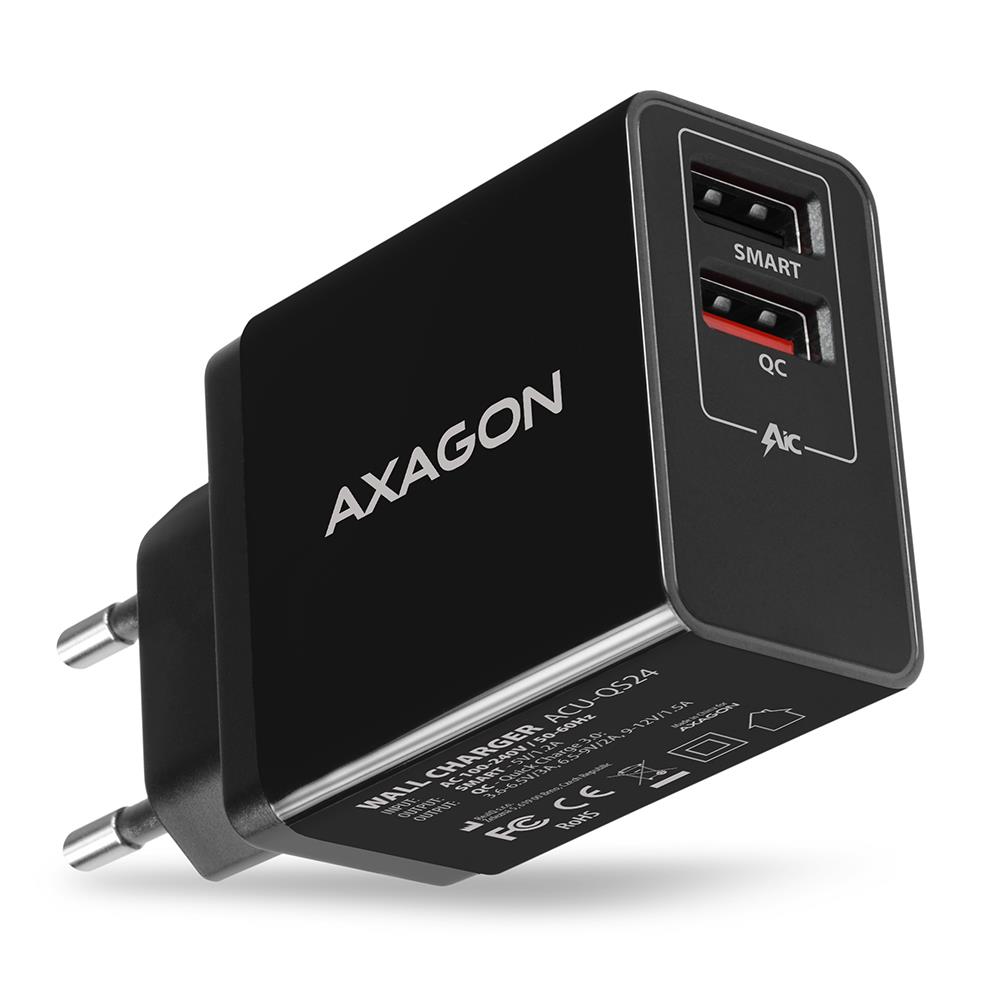 MOBILE CHARGER WALL USB 24W/2PORT ACU-QS24