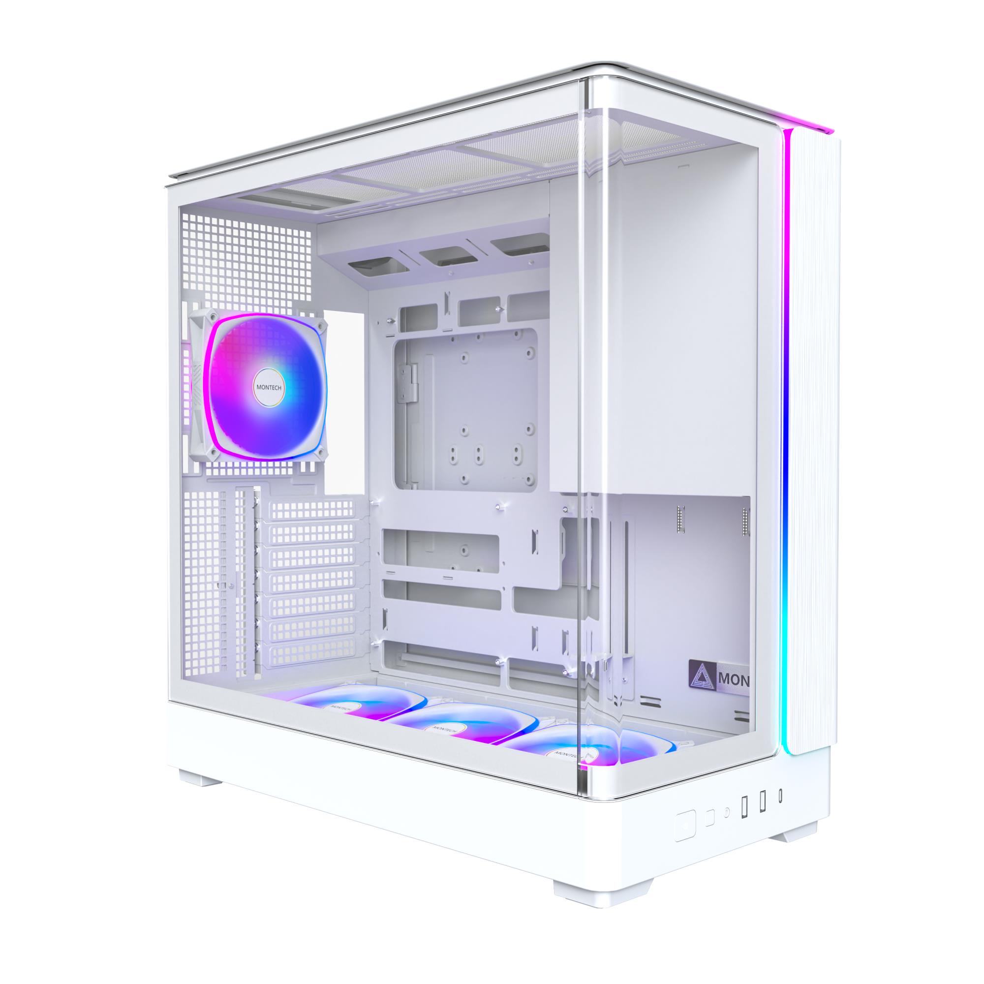 Case, MONTECH, micro ATX/Mini-ITX, White, Midi