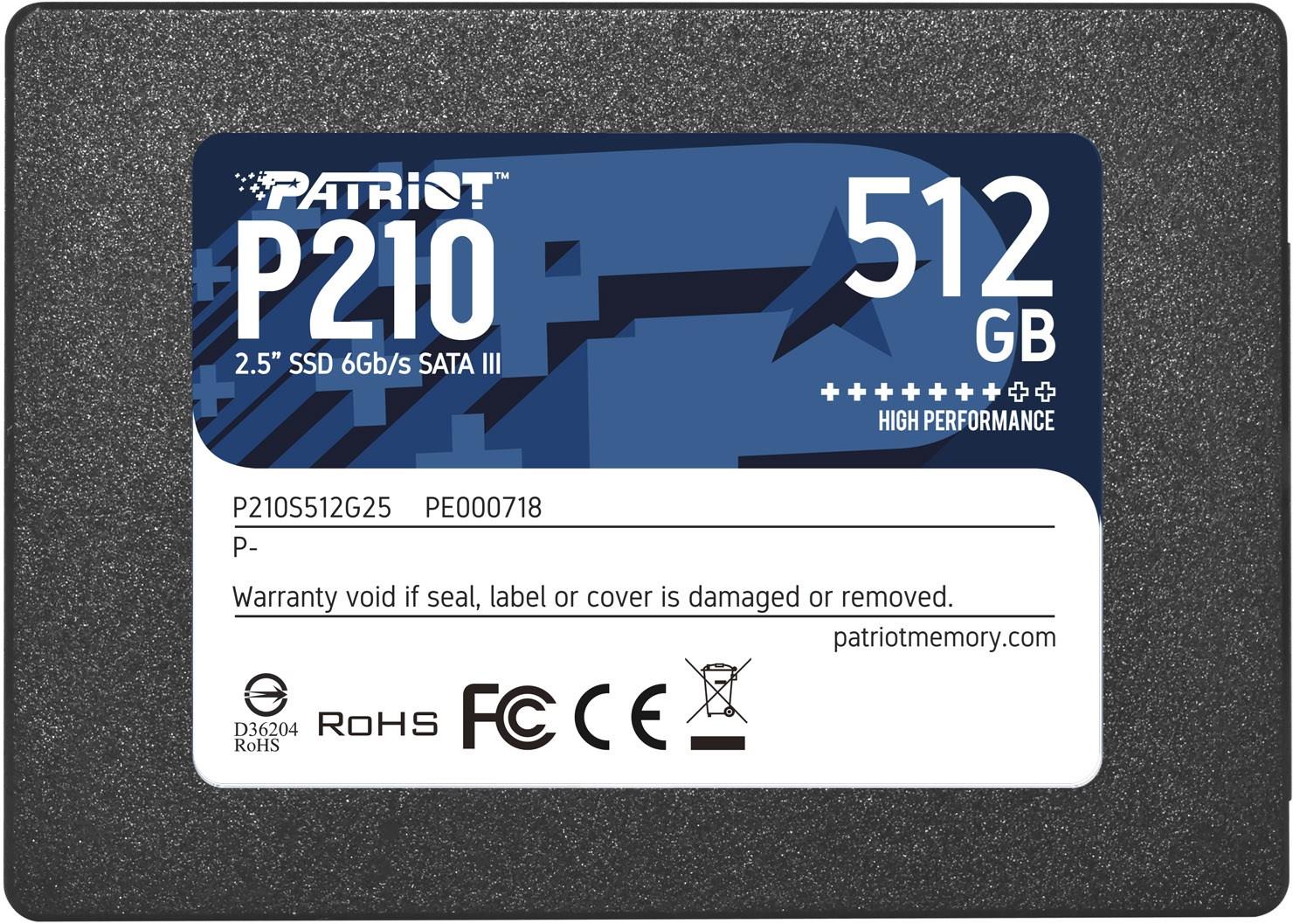 SSD, PATRIOT, P210, 512GB, SATA 3