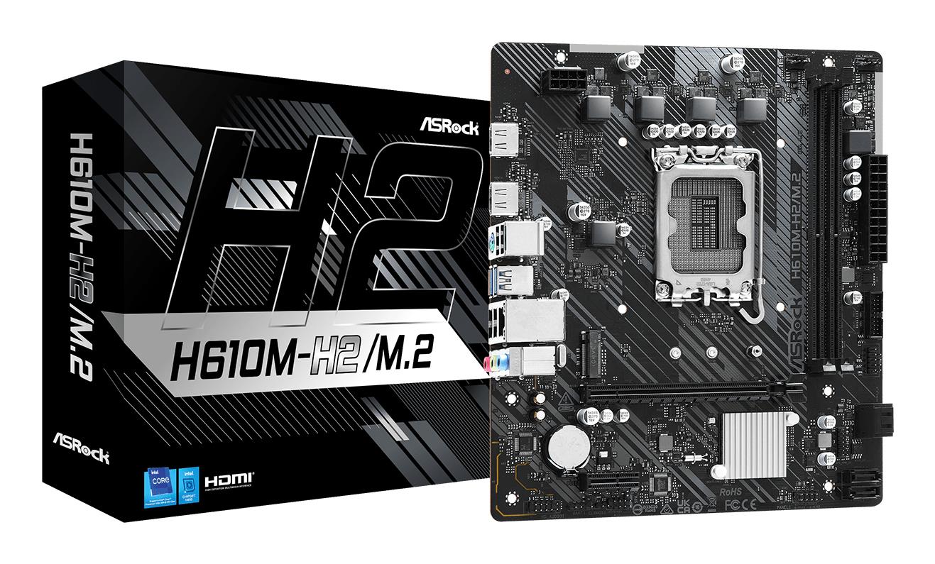 Mainboard, ASROCK, Intel H610, LGA1700, Micro-ATX