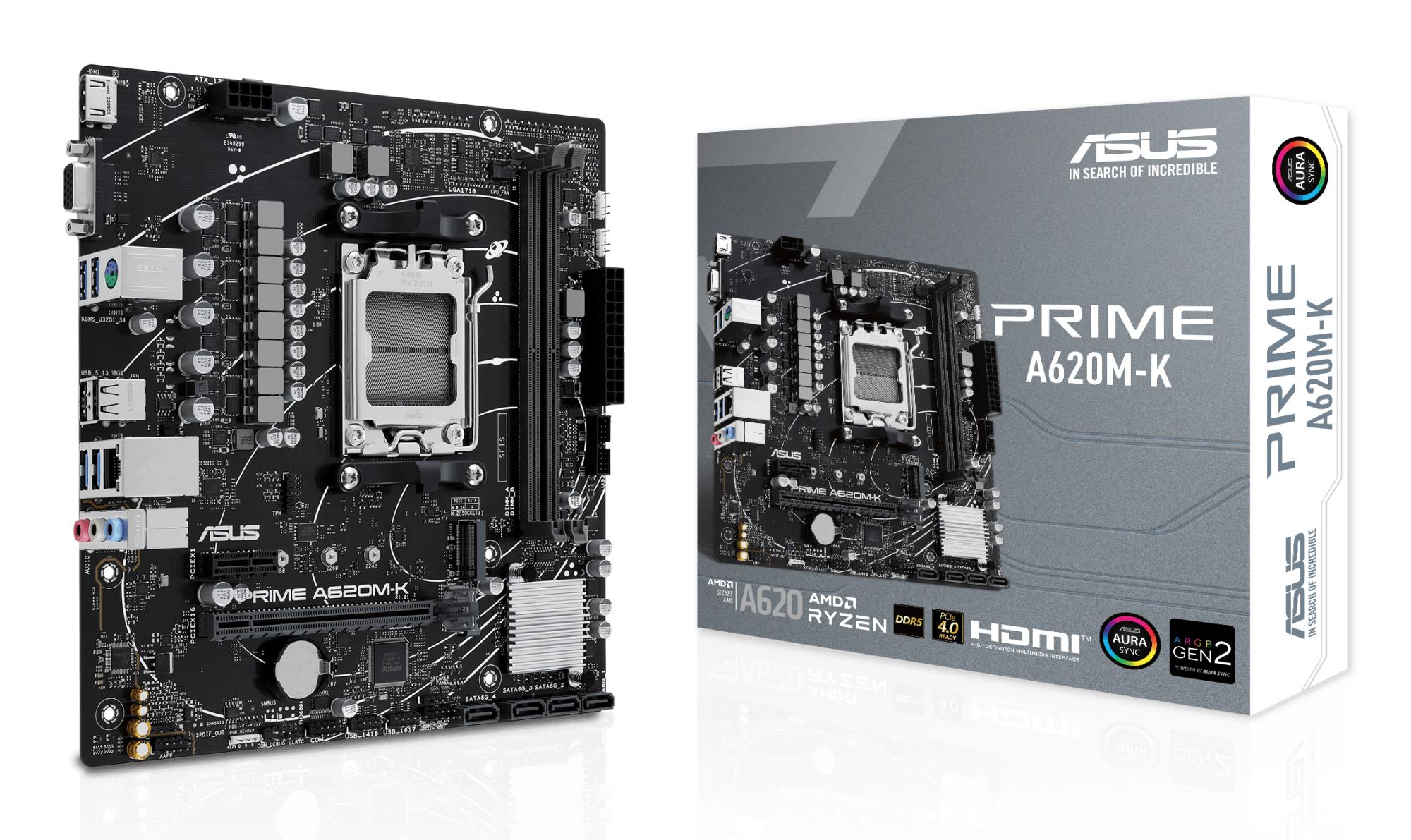 Mainboard, ASUS, AMD A620, Micro-ATX, Memory