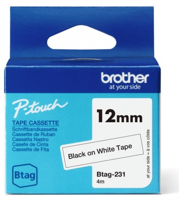 BROTHER BTAG231 12MM BLACK ON WHITE
