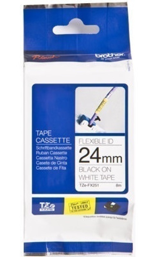 BROTHER TZEFX251 24 BLACK ON WHITE